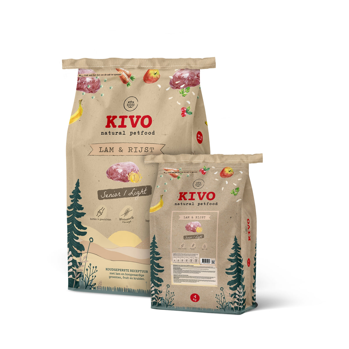 Kivo Pressat Hundfoder Lamm & Ris