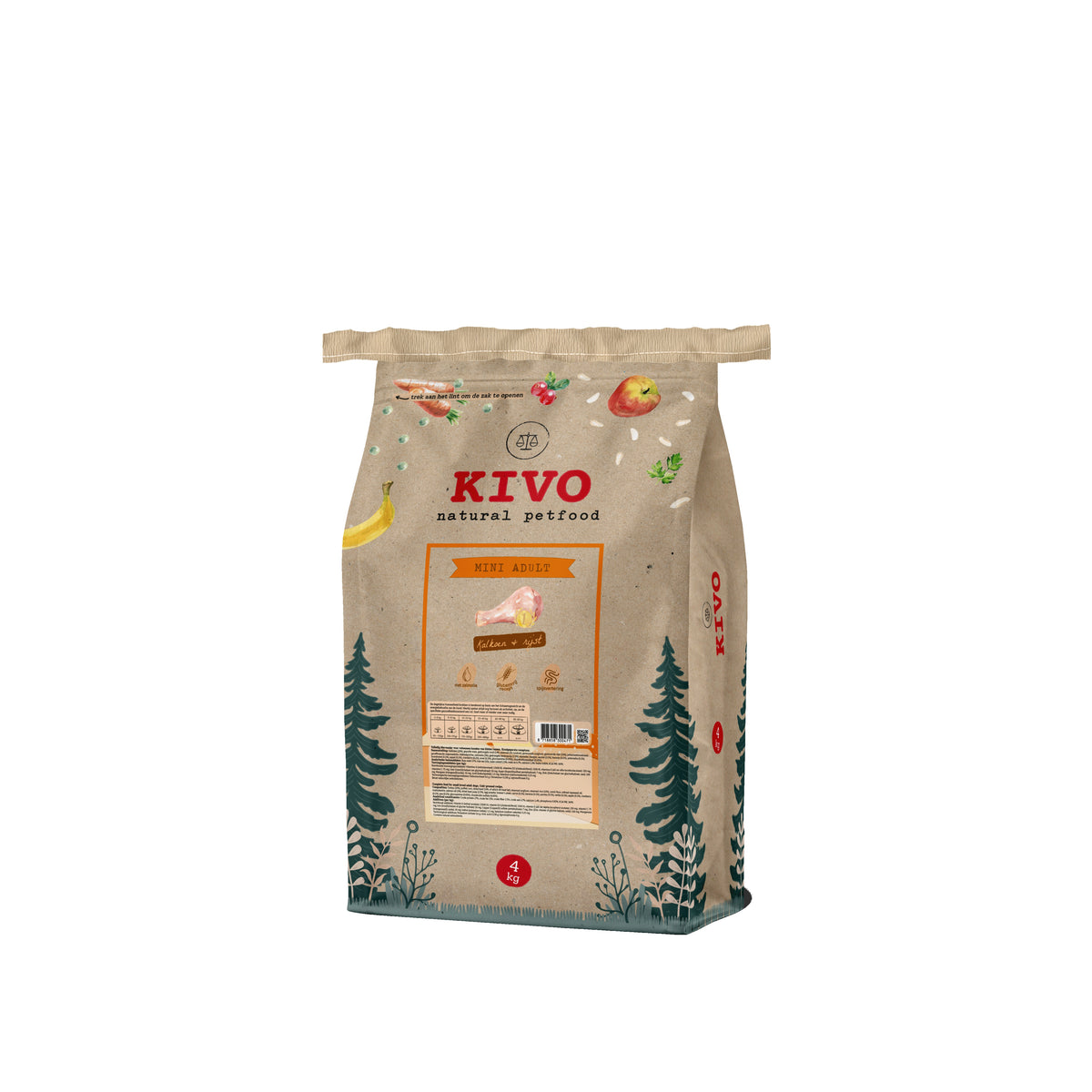 Kivo Pressat Hundfoder Mini Adult (4kg)