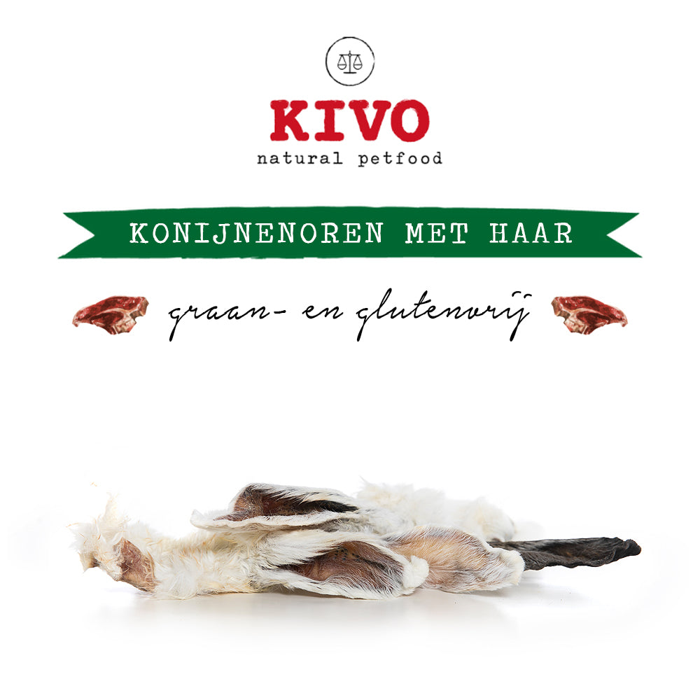 Kivo kaninöron med päls (100gr)